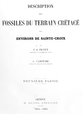 Description des fossiles du terrain cretace environs de Sainte-Croix