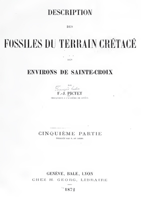 Description des fossiles du terrain cretace environs de Sainte-Croix
